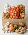 Fresh Vegetables Onions 2.5kg, Garlic 1kg, Ginger 1kg, Potatoes 5kg Bag