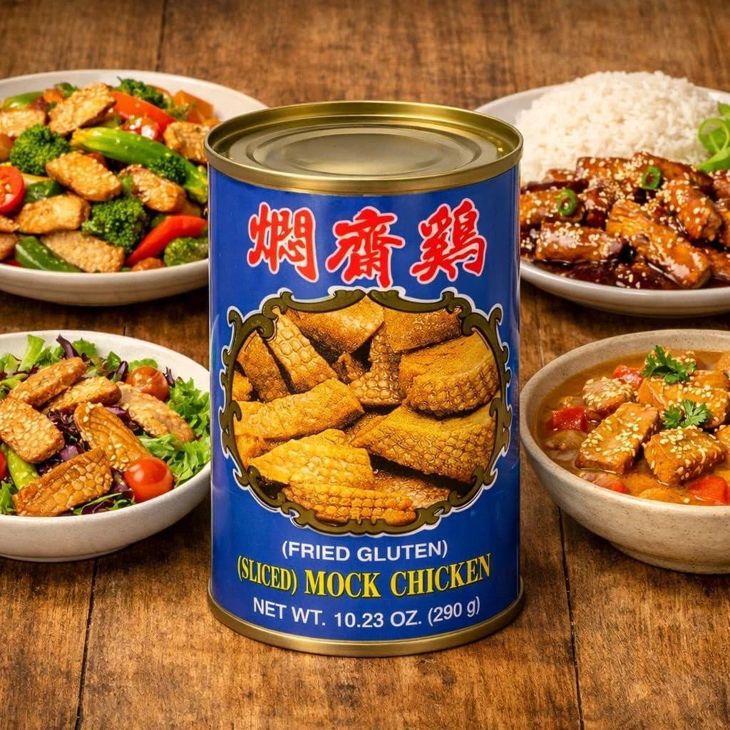 Wu Chung Sliced Mock Chicken Fried Gluten Vegan Meat Free Substitute 290g x 2