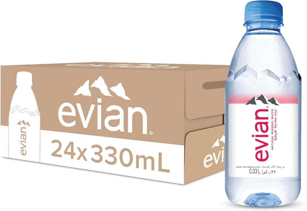 Evian Natural Mineral Spring Water 330ml Pack of 24
