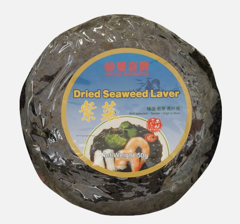 Dried Roasted Seaweed Laver 50g for Soups, Stews, and Stir Fry, 50g, Pack of 2