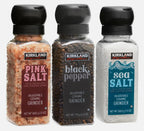 Kirkland Signature Black Pepper Corn Pink Med Sea Salt Himalayan Grinder+Refill