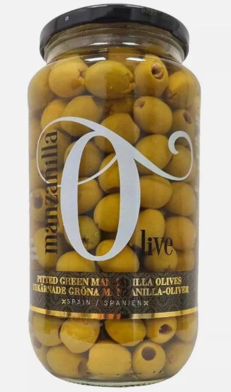 Manzanilla Pitted Green Olives Mediterranaean Snack Large Jar Spain Pack 2x 940g