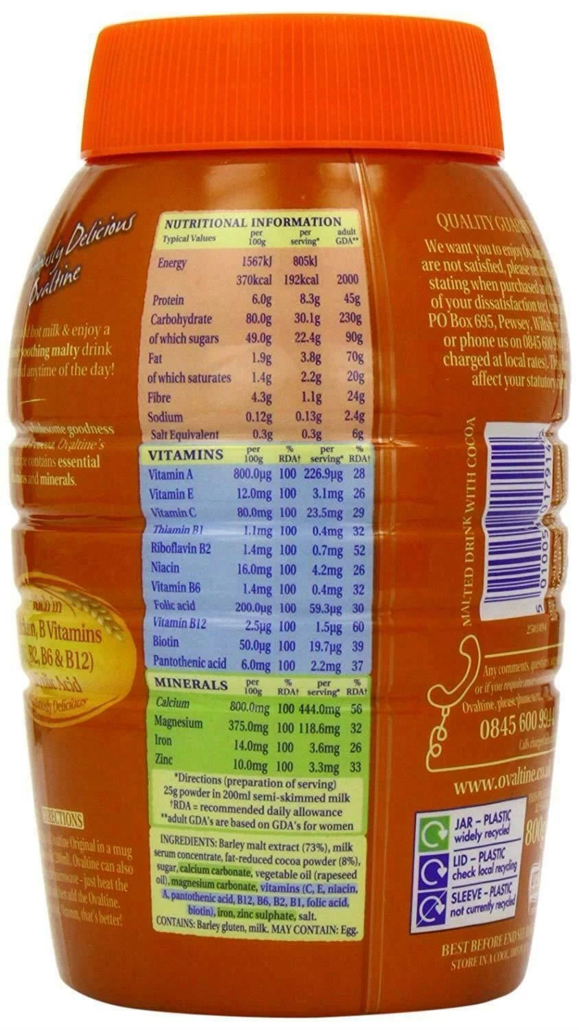 Ovaltine Nutritiously Delicious Original 800g