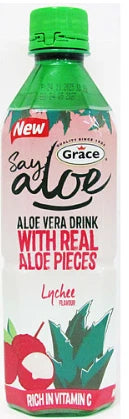 Grace Say Aloe Vera Drink Lychee 500ml (Pack of 12)