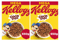 Kellogg's Coco Pops Chocolate Breakfast Cereal, 650g Pack of 2