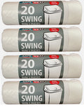 Safewrap Swing Bin Liners 50L Capacity, 20 Bags per Roll Pack of 4