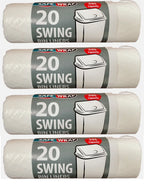 Safewrap Swing Bin Liners 50L Capacity, 20 Bags per Roll Pack of 4