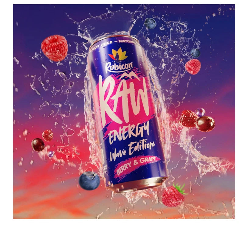 Rubicon Raw Energy Wave Editions Berry & Grape 500ml x 12