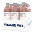 Vitamin Well Hydrate Rhubarb/Strawberry Functional Flavoured Water, 500ml x 12