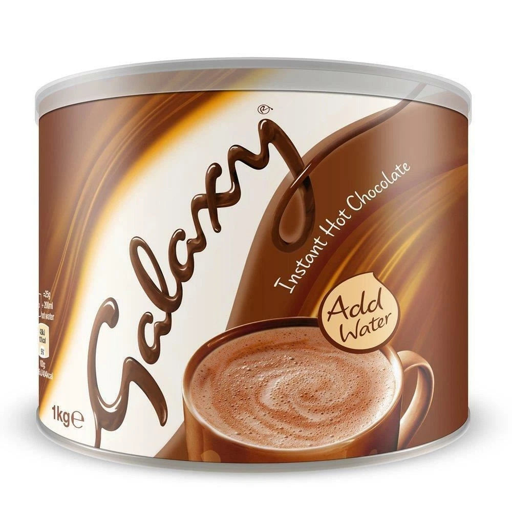 Galaxy Instant Hot Chocolate Drink Powder 1kg Tin, Just Add Water
