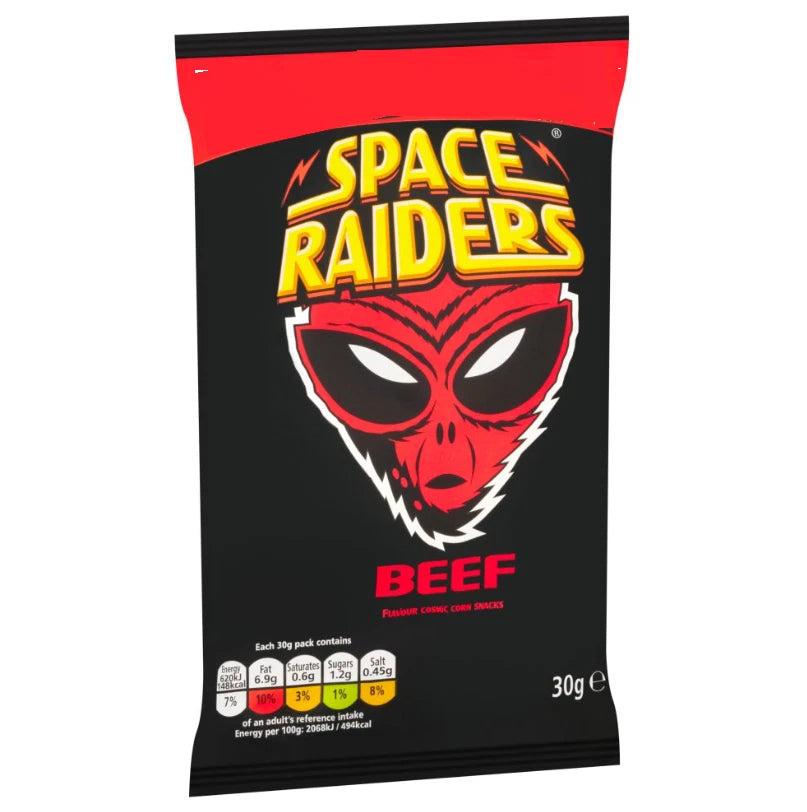 Space Raiders Beef Crisps Baked not Fried 30g Pack of 36
