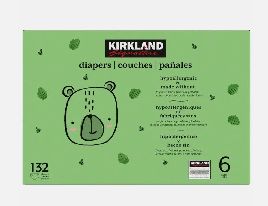 Kirkland Signature Baby Diapers Size 6 Nappy 16+kg Breathable Pack 132 Nappies
