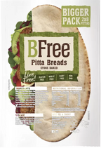 BFree Stone Baked Pitta Bread Wheat Dairy Gluten Free Kosher Vegan Pack 2x8 Pcs