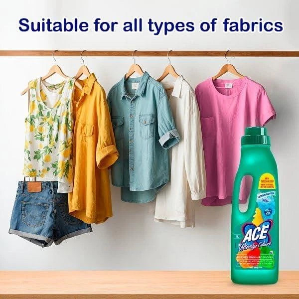 ACE Ultra Fabric Stain Remover Liquid For Whites & Colours 1L - Pack OF 2