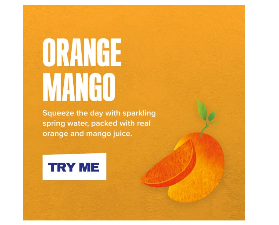 Rubicon Spring Orange Mango Sparkling Water Bottle 500ml x12