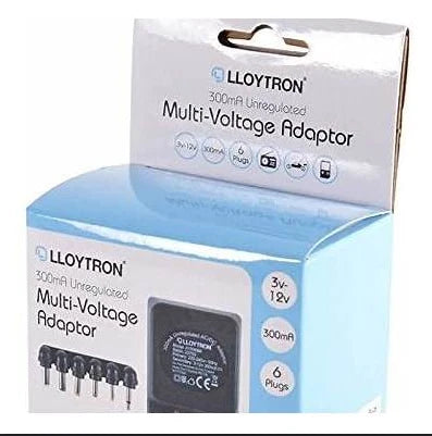 Lloytron A1506bk 300ma Unregulated Ac/dc Multivoltage Adaptor Black
