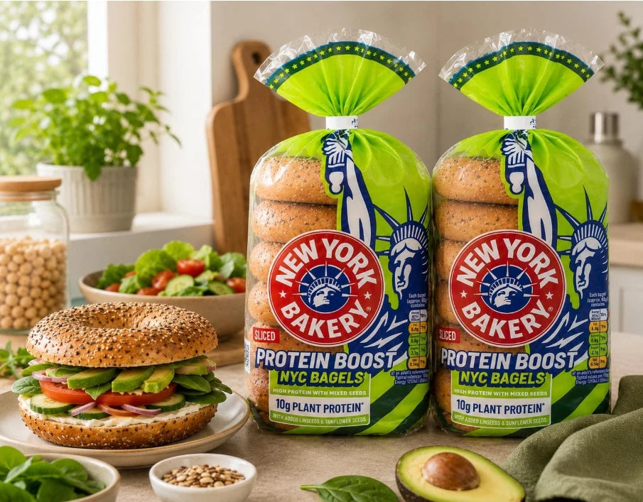 New York Bakery® Protein Boost NYC Bagels Sliced, Pack of 2