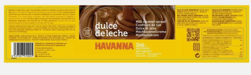 Havanna Dulce De Leche Milk Caramel Spread Ready Eat Spain Gluten Free Pack 1Kg