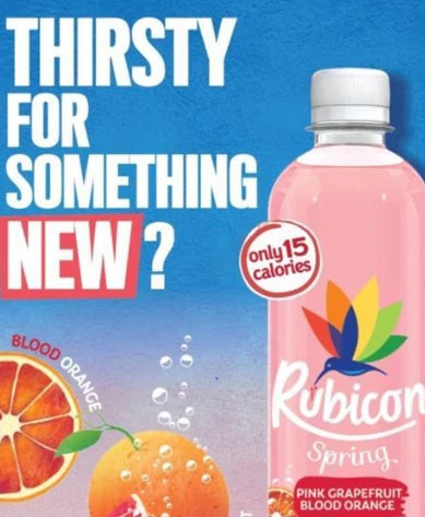 Rubicon Spring Pink Grapefruit Blood Orange Sparkling Spring Water 500ml x 12