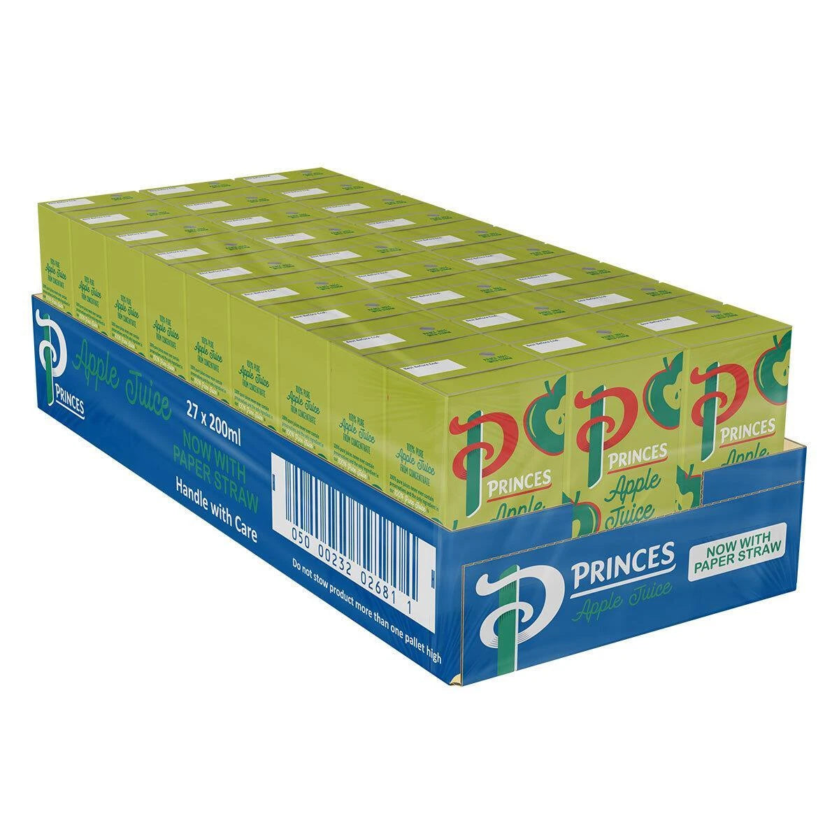 Princes Apple Juice From Concentrate 100% Pure Juice Carton Box Pack 27 x 200ml