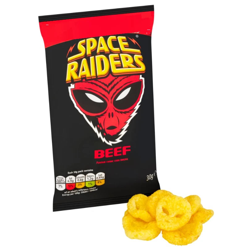 Space Raiders Beef Crisps Baked not Fried 30g Pack of 36