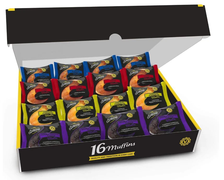 Food Connections 16 Untopped Muffins Chocolate Mix Flavour Vegetarians Box