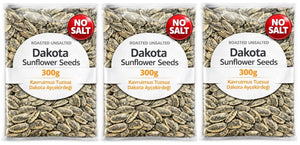Bodrum Dakota Roasted Unsalted (No Salt) Sunflower Seeds, No Salt 300g Pack of 3