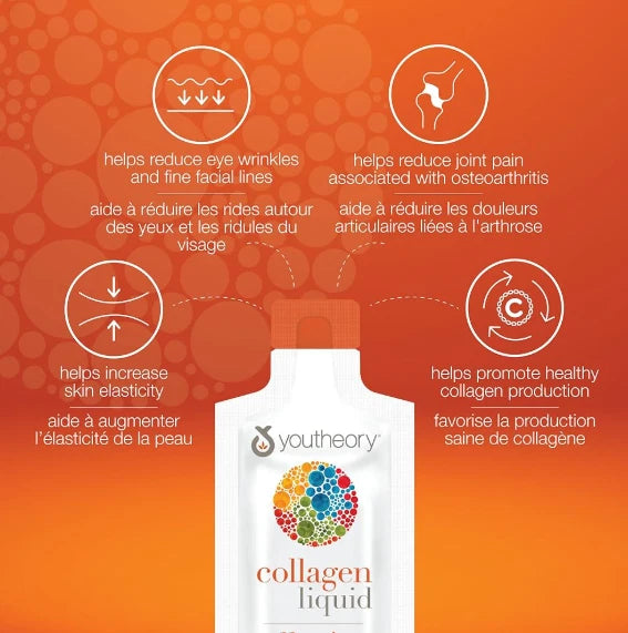 Youtheory Collagen Liquid Natural Berry, 30 Count