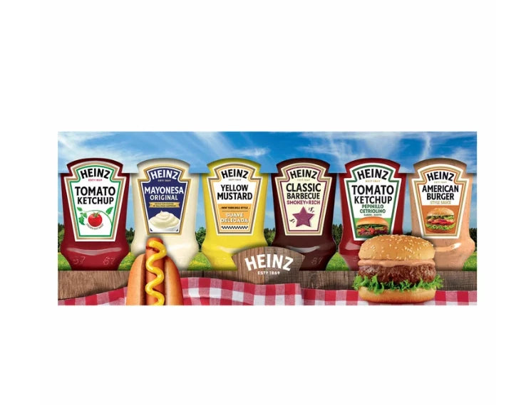 Heinz Squeezy Mix Sauces Dressing Salad Burger Dip Picnic Selection Pack 6x220ml