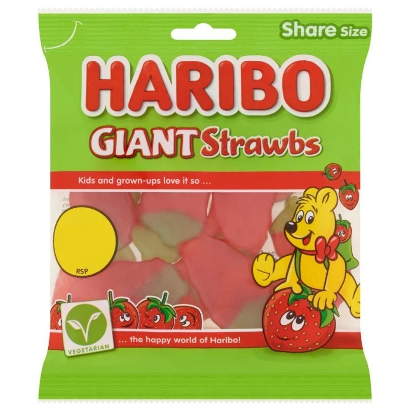 Haribo Share Bags 140g Fruity Fizzy Gummy Jelly Sweets Assorted Flavours 12 Pack
