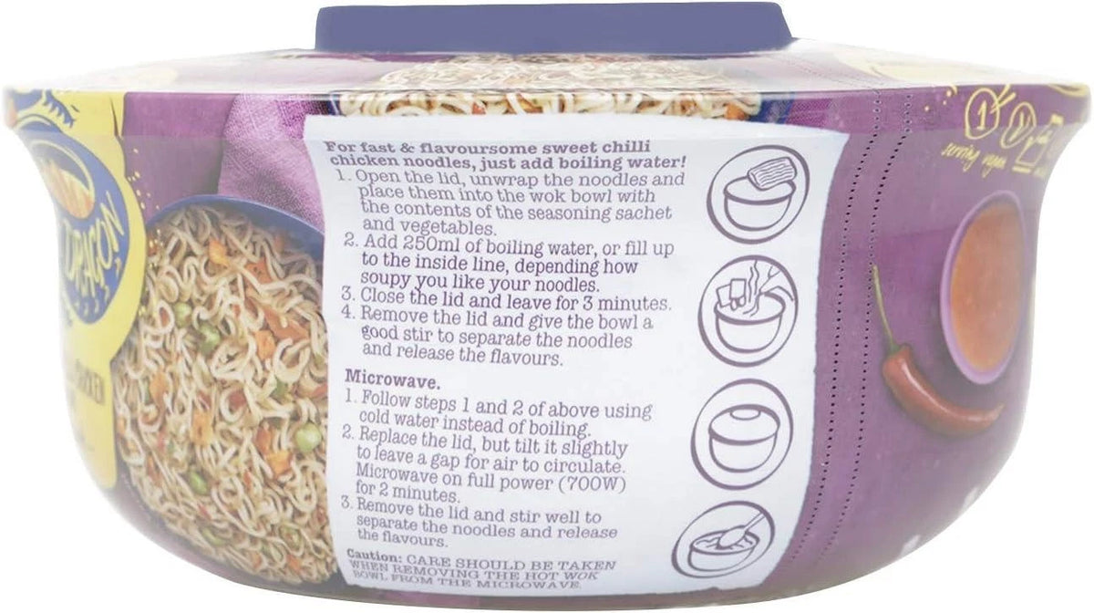 Blue Dragon Sweet Chilli Chicken Flavour Noodle Wok 76g Pack of 6
