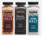 Kirkland Signature Black Pepper Corn Pink Med Sea Salt Himalayan Grinder+Refill