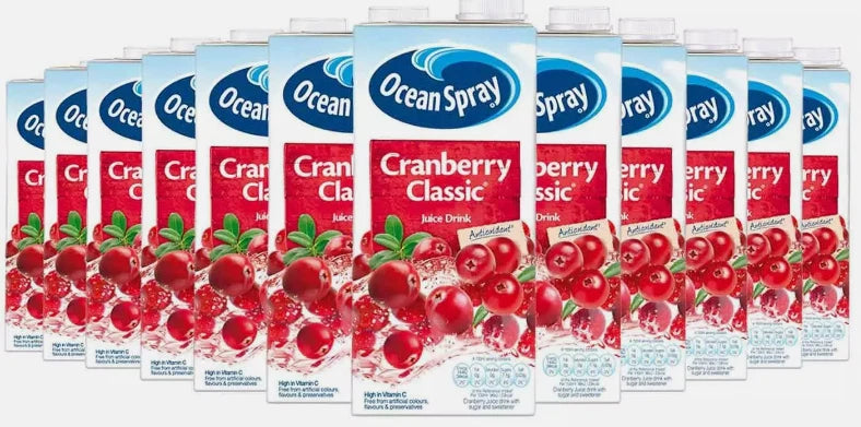 Oceanspray Cranberry Classic Sweet Juice Drink Ocean Spray - Pack of 12 x 1Litre