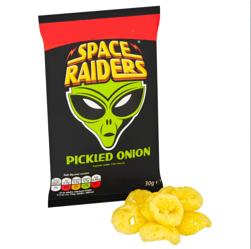 Space Raiders Pickled Onion Crisps Baked not Fried 30g Pack of 36