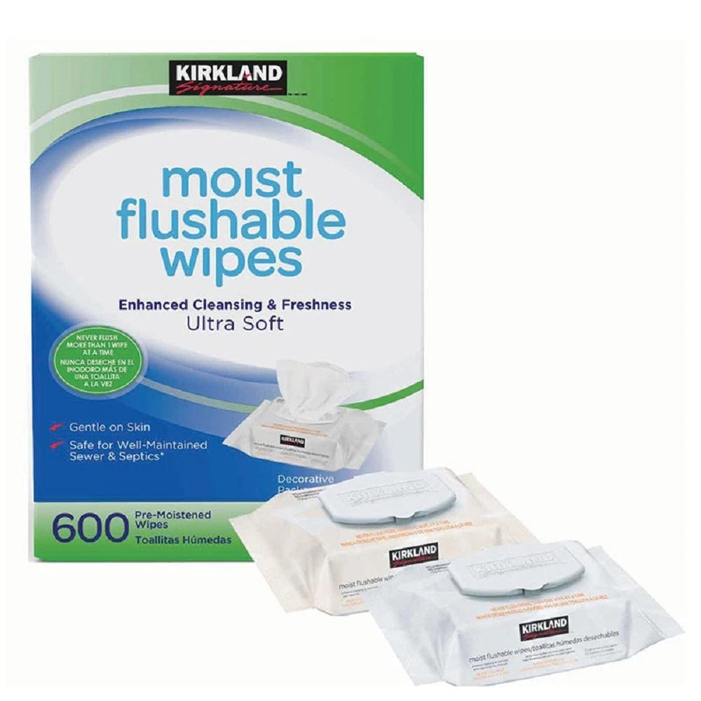Kirkland Signature Moist Flushable Wipes, 640 Count