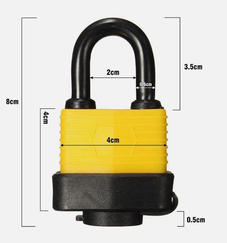 40mm Waterproof Padlock Heavy Duty Outdoor Padlock Pad Lock With 2 Keys