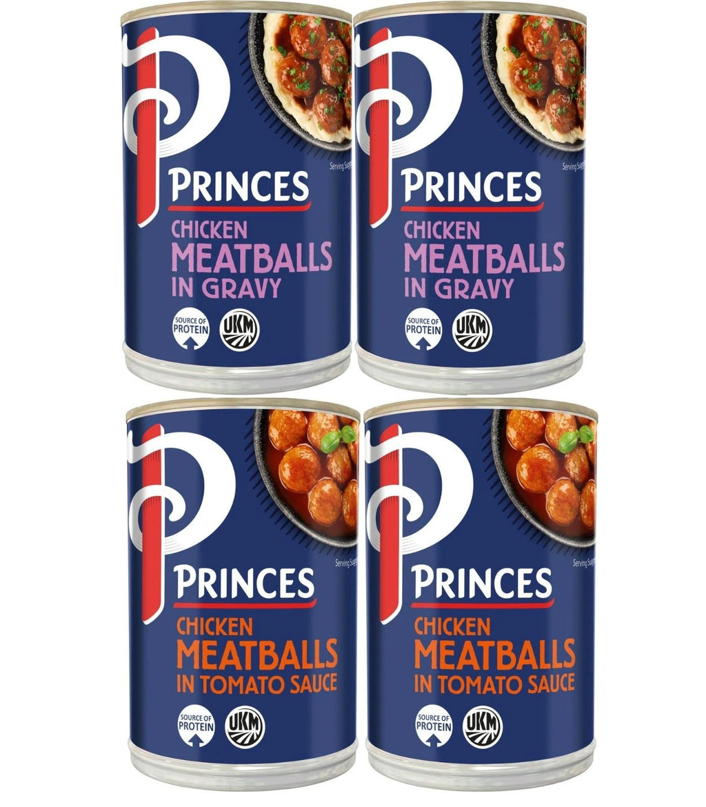 Princes Chicken Meatballs 370g Bundle Pack 2 Cans in Each Flavours
