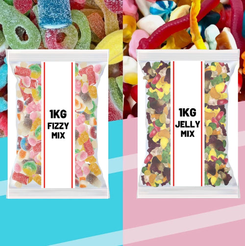 1kg Pick N Mix Sweets Fizzy & Jelly Mix Mixed Fruit Flavours Variety Pack