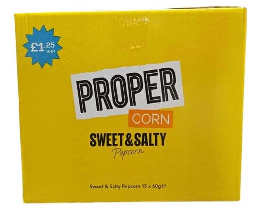 Proper Corn Popcorn Sweet & Salty Mixed Case, 60g × 15
