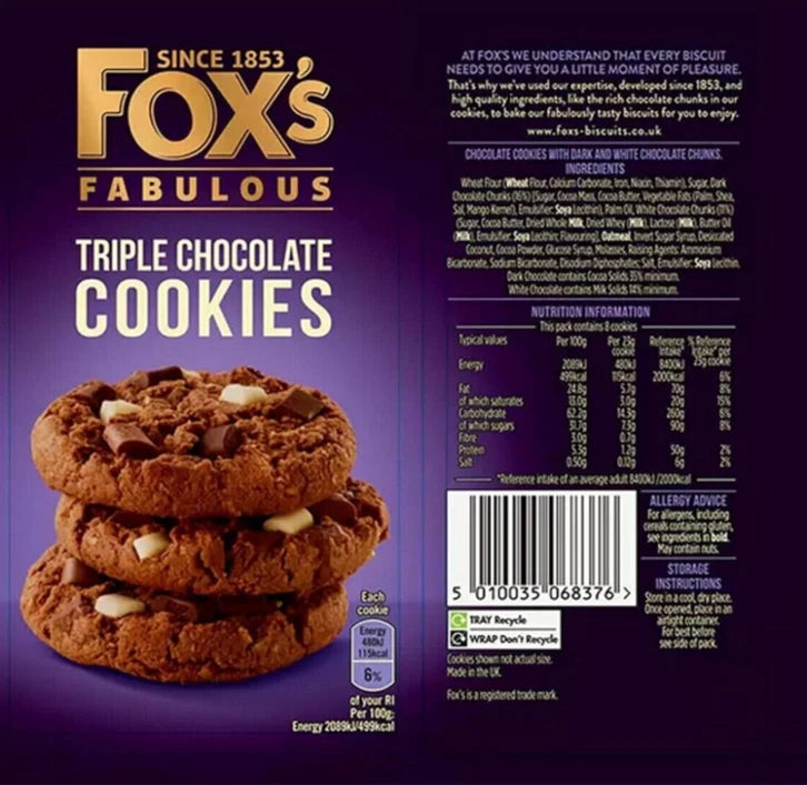Fox's Fabulous Cookies Assortment Bundle, 8 x 180g