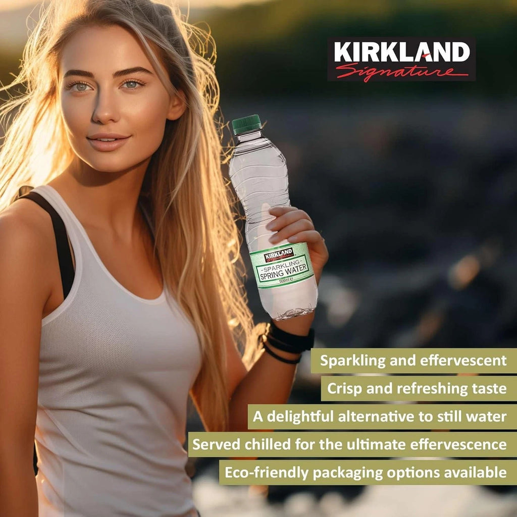 Kirkland Signature Sparkling Spring Water 500ml Bottle (Pack of 20)