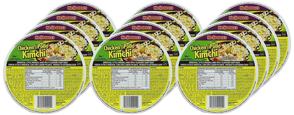 Mr Noodles Kimchi Chicken Pollo Oriental Spice Quick Easy Meal -Pack of 12 x 86g