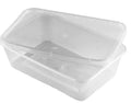 500ml Reusable Food Container, Clear Plastic with Lid Microwave Safe 250 pack