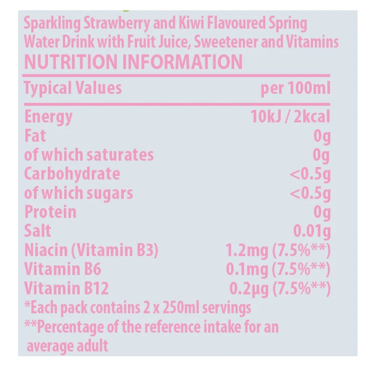 Rubicon Spring Strawberry Kiwi Sparkling Water Bottle 500ml x 12