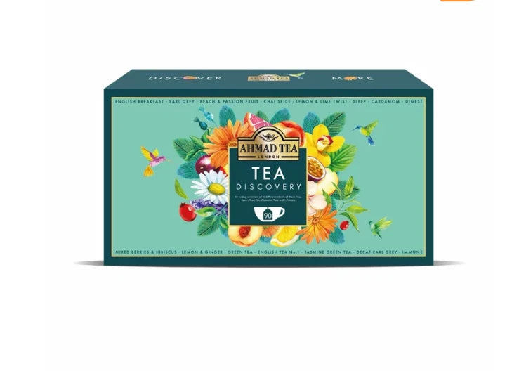 Ahmad Tea Gifts Discovery Selection Pack Black teas, Green 90 Teabags