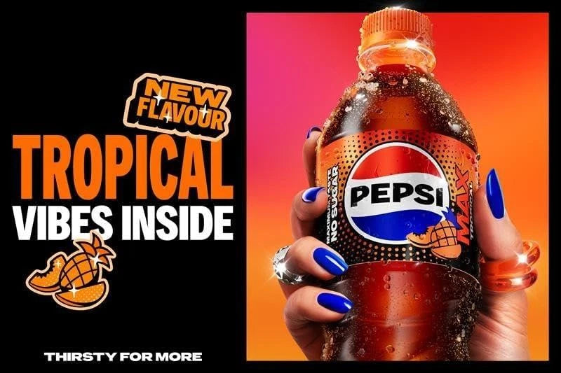Pepsi Max Tropical 500ml Bottle No Sugar Soft Drink Refreshing Cola Bottle 12