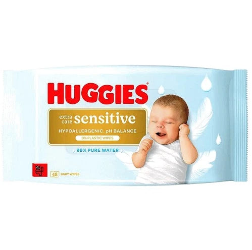 Huggies Plastic Free Extra Care Baby Wipes, 8 x 48 Wipes