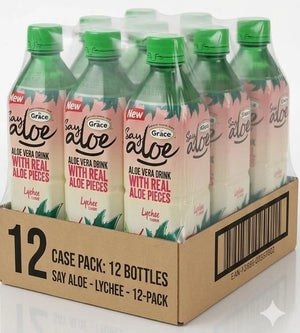 Grace Say Aloe Vera Drink Lychee 500ml (Pack of 12)