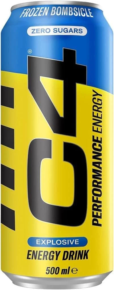 C4 Performance Energy Frozen Bombsicle Zero Sugar Explosive 500ml Pack of 12
