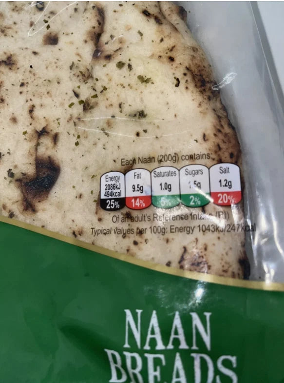 Leicester Handmade Garlic and Coriander Naans Bread Vegan Kosher 2 x 5 Pcs pack